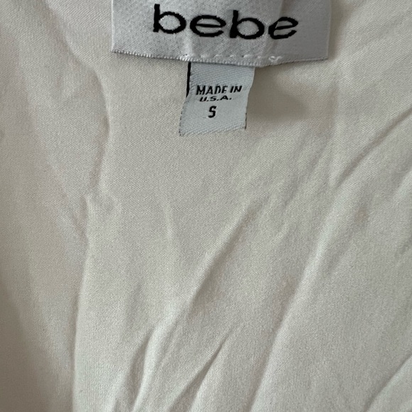 EUC VTG 90s BEBE S white wrap Marilyn Monroe satin cotton stretch sunshine seams - Picture 12 of 16